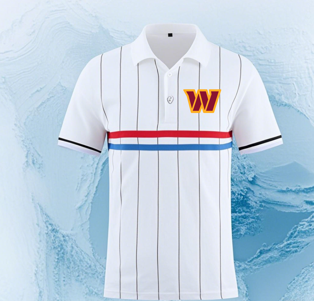 Washington Commanders white Men 2025 NFL polo T shirt